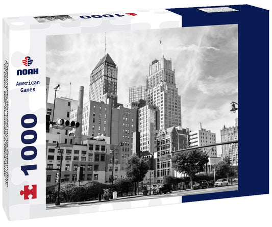 Noah Jigsaw Puzzle Tegenungan Waterfall on the Petanu River, Kemenuh Village, Gianyar Regency, north of Ubud, Bali, Indonesia in black white 1000 pieces