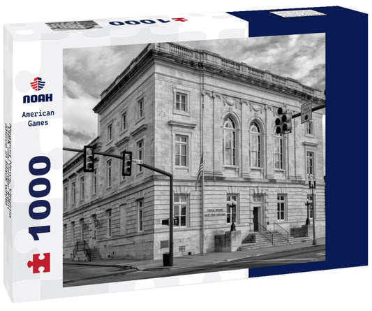 Noah Jigsaw Puzzle Newport News, Virginia, USA city center from above in black white 1000 pieces