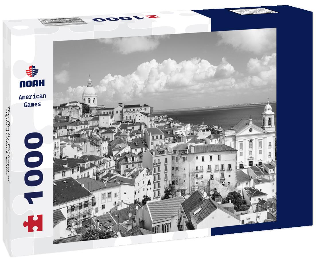 Noah Jigsaw Puzzle The Berlin TV tower at night in black white 1000 pieces