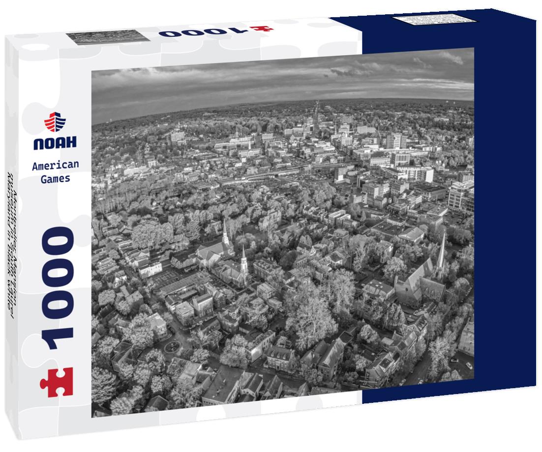 Noah Jigsaw Puzzle Montpelier Mansion, museum in South Laurel, Maryland in black white 1000 pieces