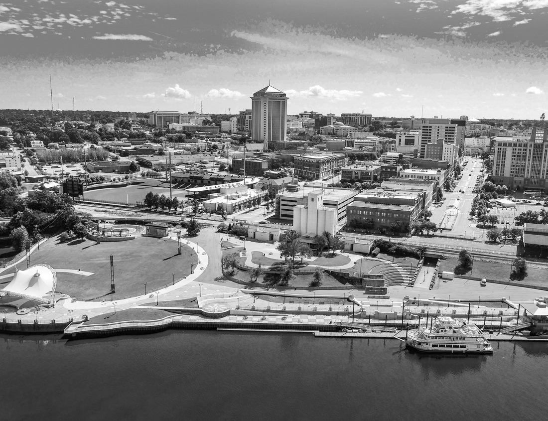 Noah Jigsaw Puzzle Norfolk, Virginia, USA on the Chesapeake Bay at dawn in black white 1000 pieces