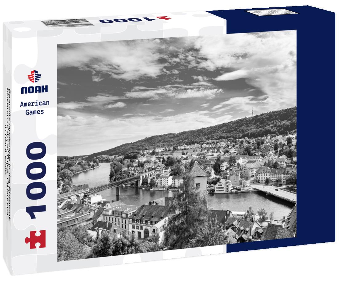 Noah Jigsaw Puzzle Beautiful landscape in the Philbrook Museum of Art at Tulsa, Oklahoma in black white 1000 pieces