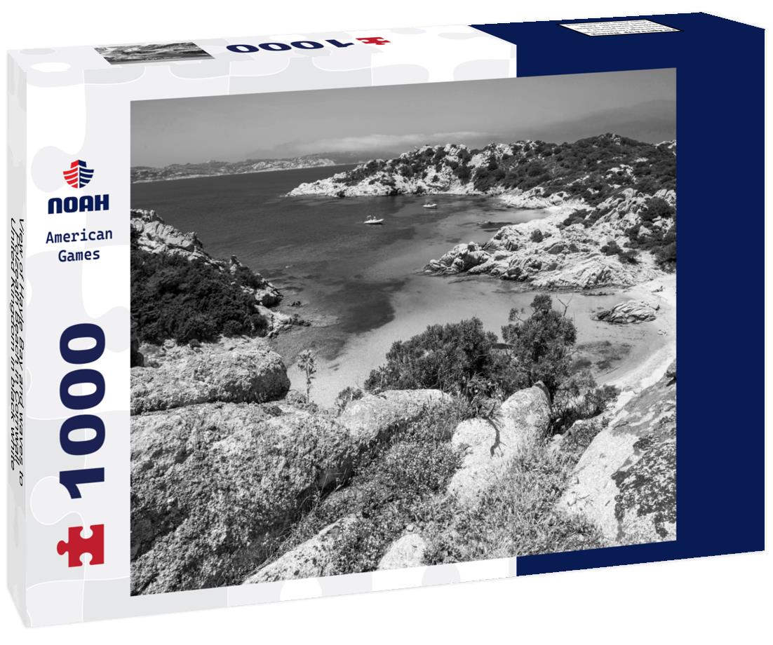 Noah Jigsaw Puzzle View of Hayle Bay and waves to Polzeath Beach in Cornwall, United Kingdom in black white 1000 pieces