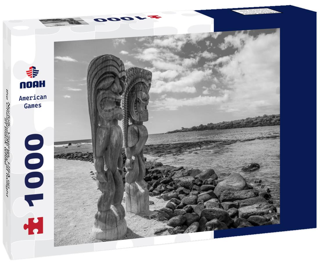 Noah Jigsaw Puzzle Norfolk, Virginia, USA on the Chesapeake Bay at twilight in black white 1000 pieces