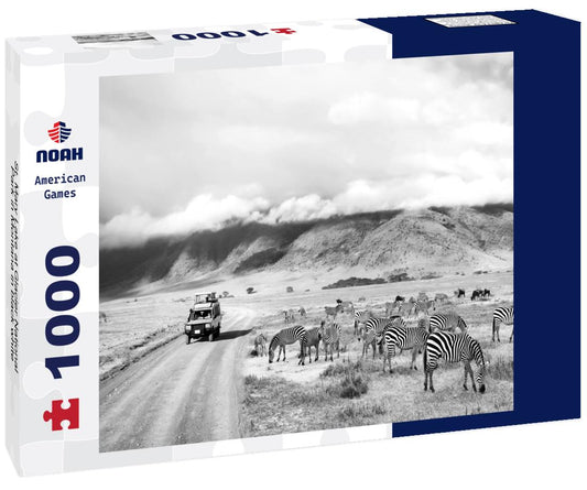 Noah Jigsaw Puzzle St. Mary Lake at Glacier National Park in Montana in black white 1000 pieces