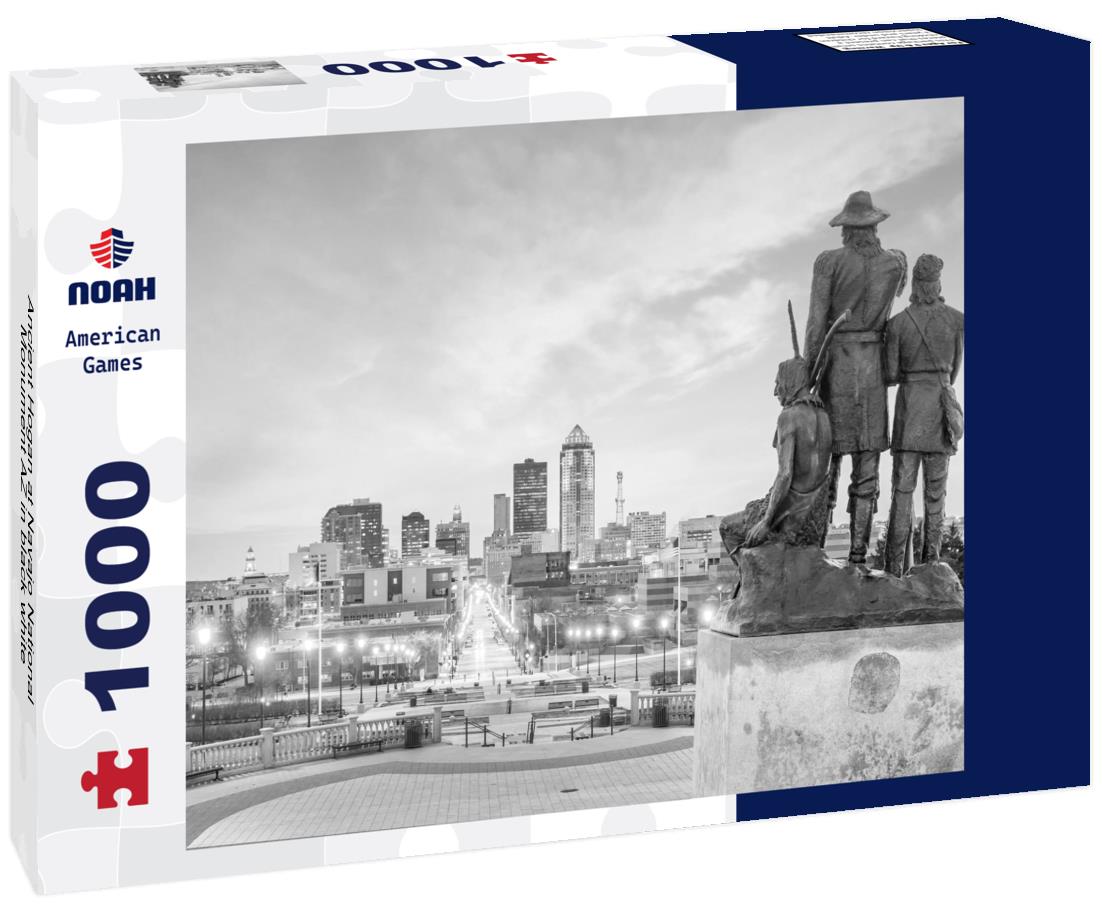 Noah Jigsaw Puzzle Ancient Hogan at Navajo National Monument AZ in black white 1000 pieces