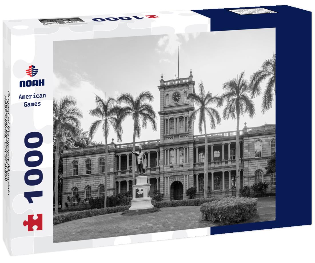 Noah Jigsaw Puzzle Sunset at Kennesaw Mountain National Battlefield Park near Atlanta, GA in black white 1000 pieces