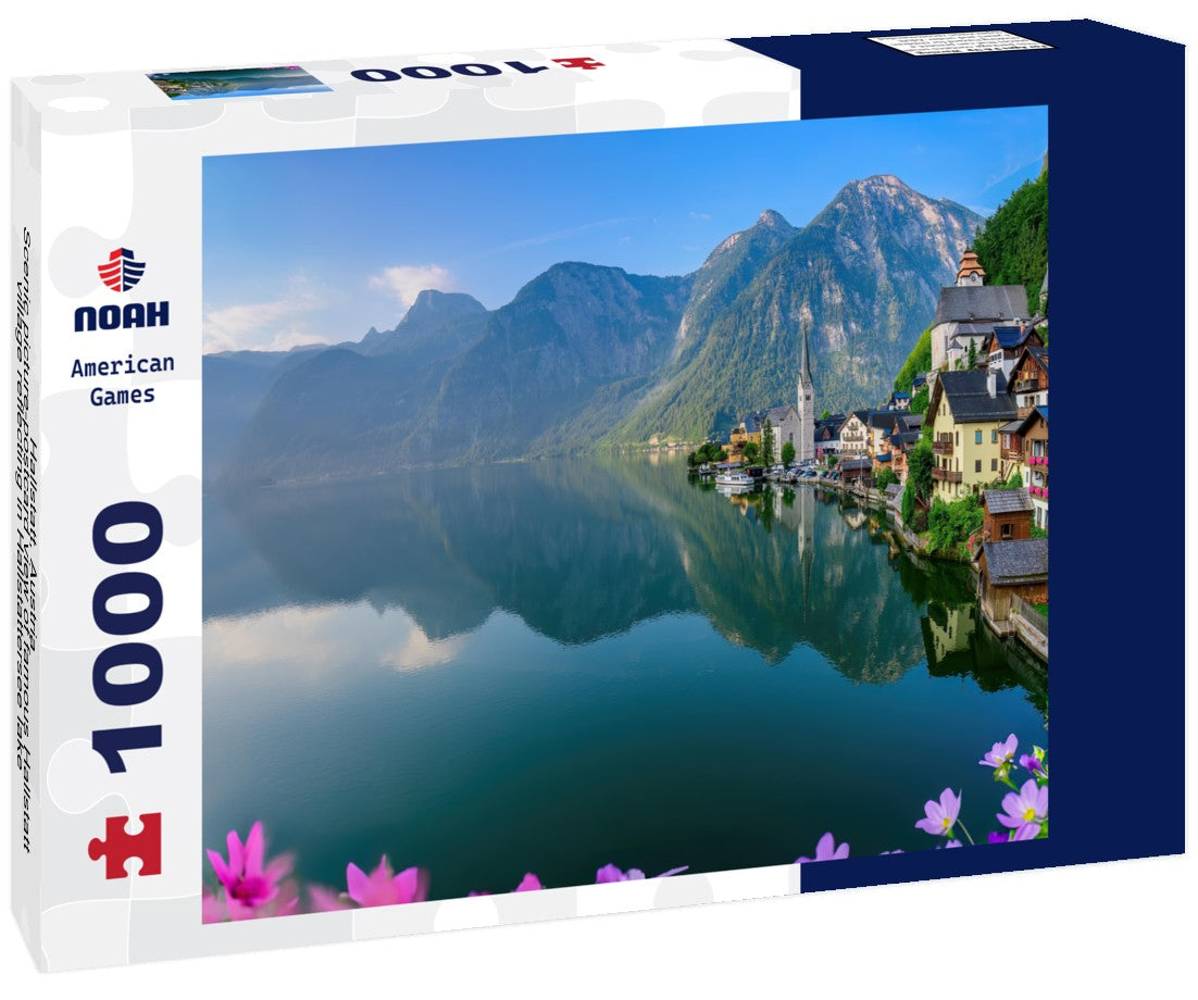 Noah Jigsaw Puzzle Hallstatt, Austria - Scenic picture-postcard view of famous Hallstatt village reflecting in Hallstattersee lake in the Austrian Alps in beautiful morning light 1000 pieces