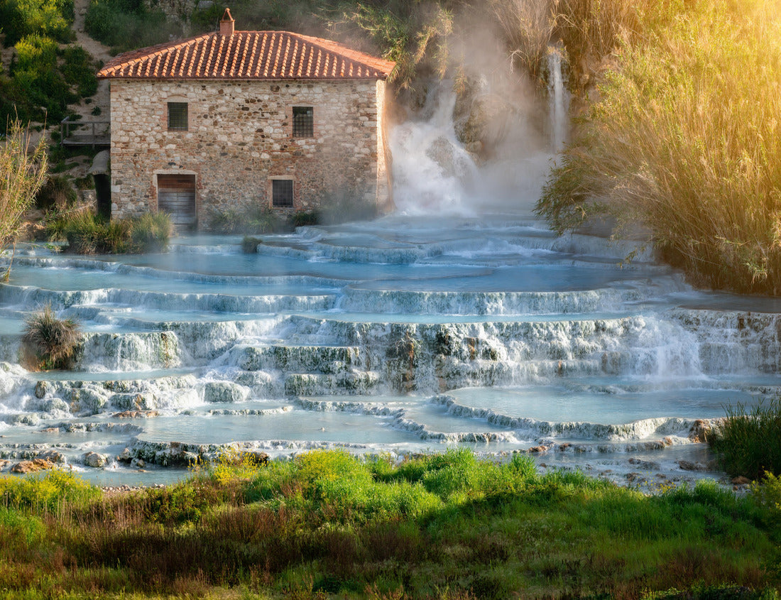 Noah Jigsaw Puzzle Empty natural spa with turquoise waters at the thermal baths of Saturnia in Tuscany, Italy. The Cascate del Mulino is an ideal place to relax in waterfalls and hot springs 1000 pieces