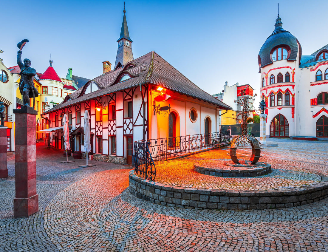 Noah Jigsaw Puzzle Komarno, Slovakia. Morning twilght with Courtyard of Europe, historical architecture from particular parts of the continent 1000 pieces
