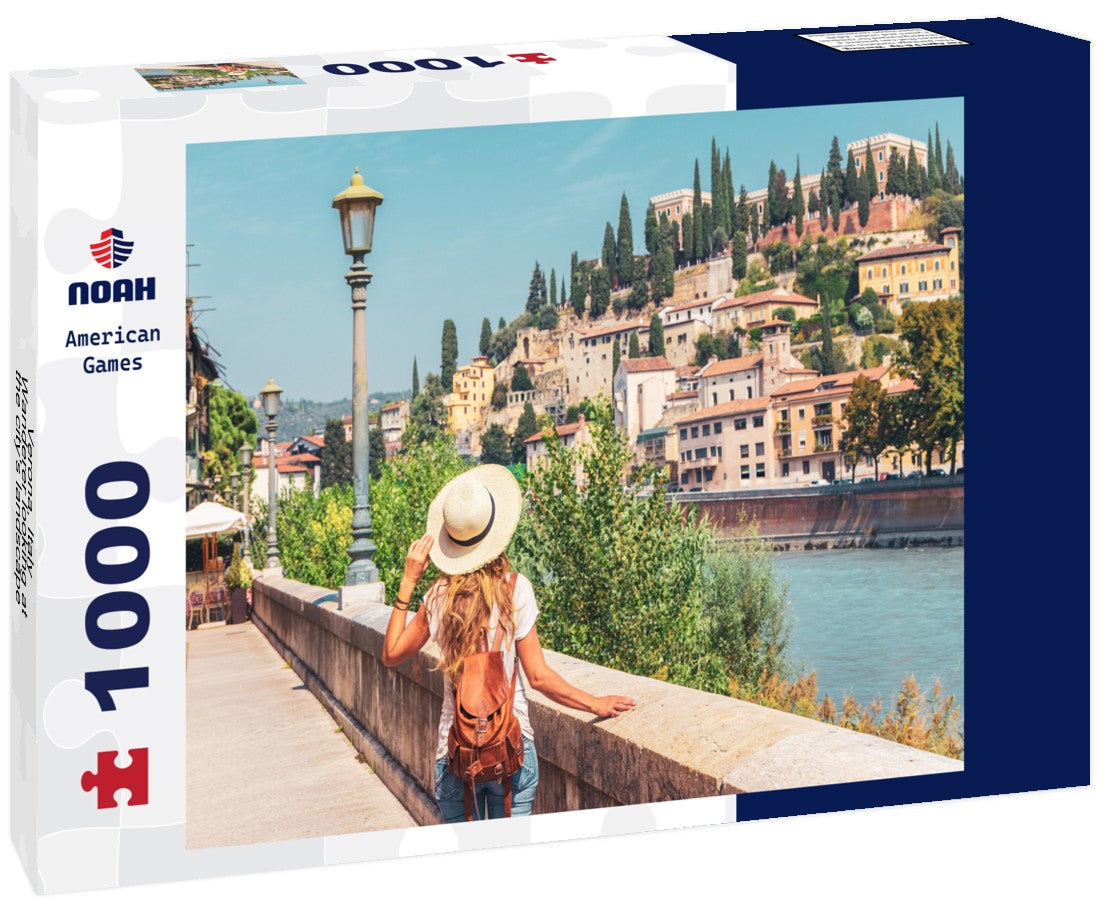 Verona, Italy - Wanderer looking at the city's landscape 1000pc Puzzle