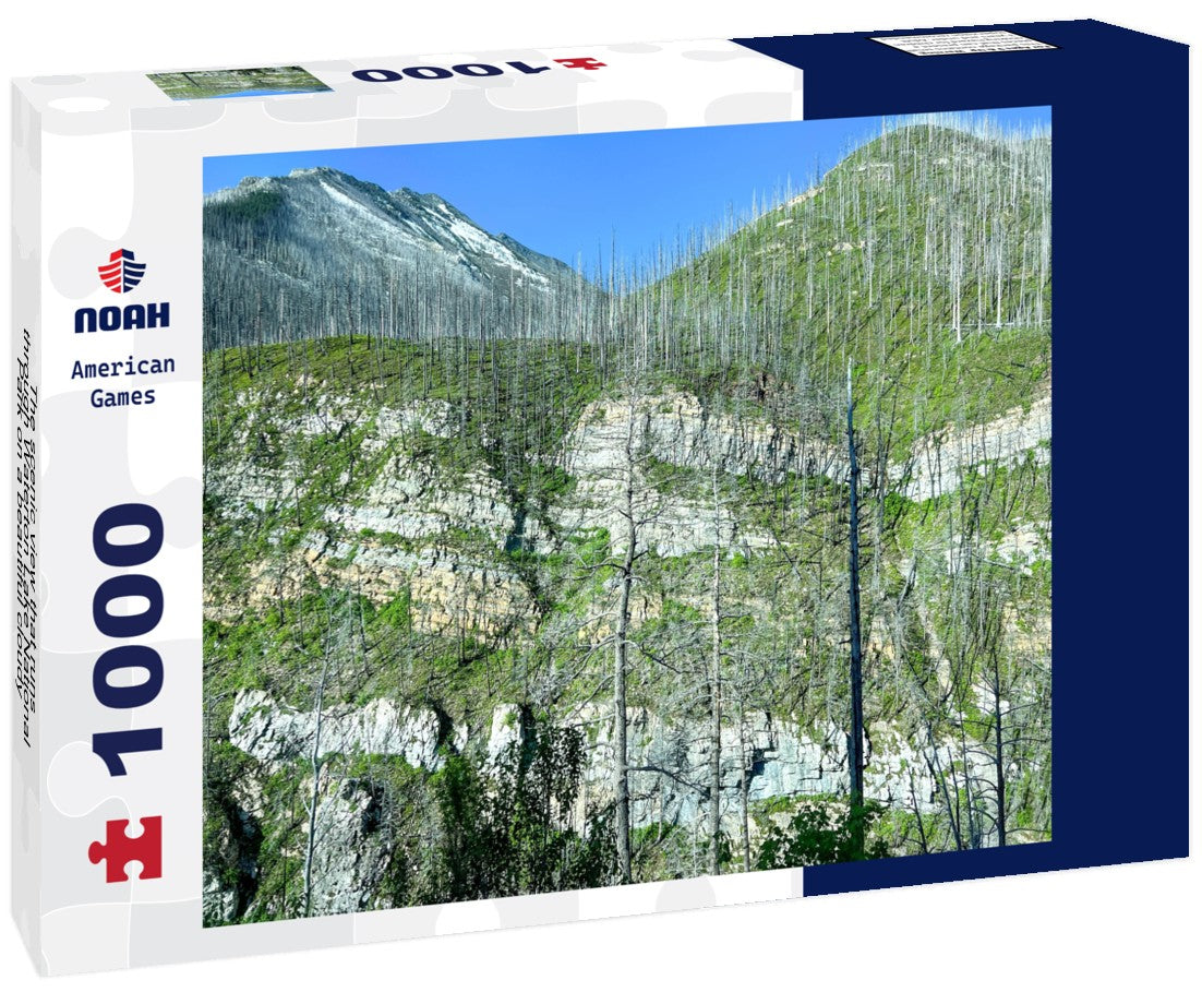 The scenic view that runs through Waterton Lake National Park on a beautiful cloudy day 1000pc Puzzle