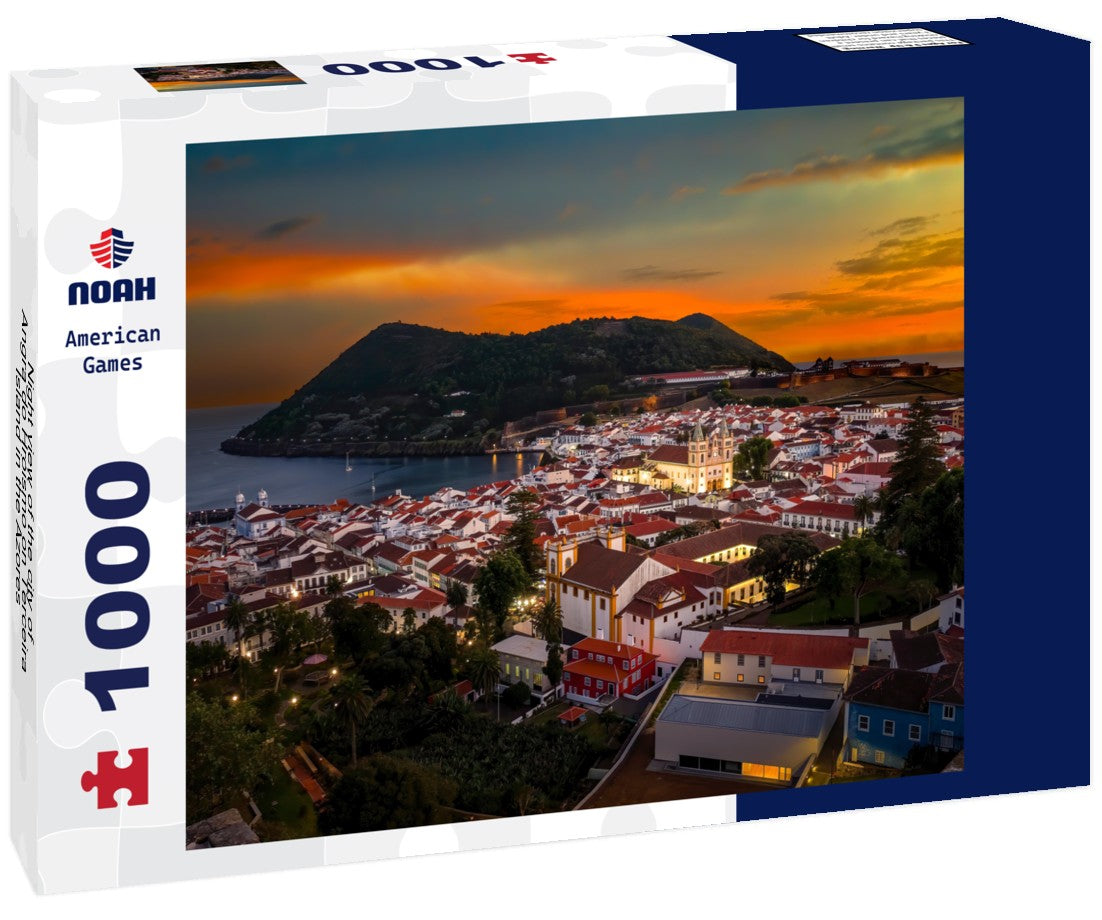 Noah Jigsaw Puzzle Night view of the city of Angra do Hróismo on Terceira Island in the Azores 1000 pieces