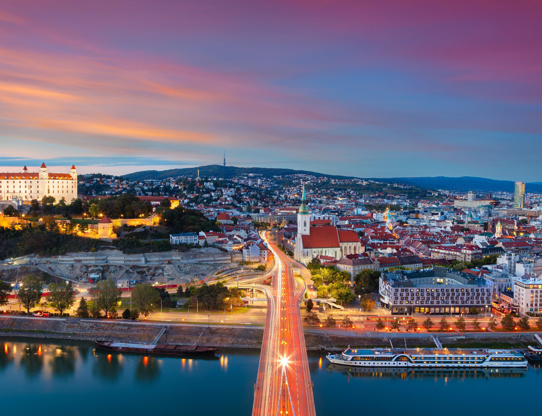 Noah Jigsaw Puzzle Bratislava, Slovakia. Aerial cityscape image of Bratislava, capital city of Slovakia during beautiful autumn sunset 1000 pieces