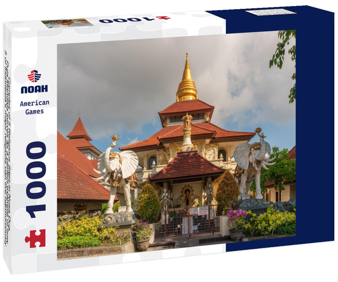 Noah Jigsaw Puzzle Complex of 5 Religious Sites in Nusa Dua. Puja Mandala serves as a perfect example of how 5 of Indonesia's major religions can live harmoniously side-by-side. Buddhist temple Vihara Buddha Guna. Bali 1000 pieces
