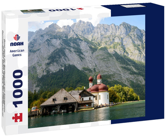 Noah Jigsaw Puzzle Boat dock St. Bartholomä am Königssee in front of the Watzmann massif, Berchtesgaden National Park, Berchtesgadener Land, Upper Bavaria, Bavaria 1000 pieces