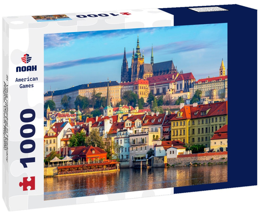 St. Vitus cathedral in Hradcany castle over Lesser town, Prague, Czech Republic 1000pc Puzzle