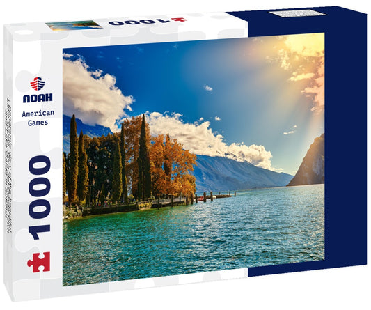 Noah Jigsaw Puzzle panoramic view of the beautiful Lake Garda, Riva del Garda town and Lake Garda in autumn, Trentino Alto Adige, Italy 1000 pieces