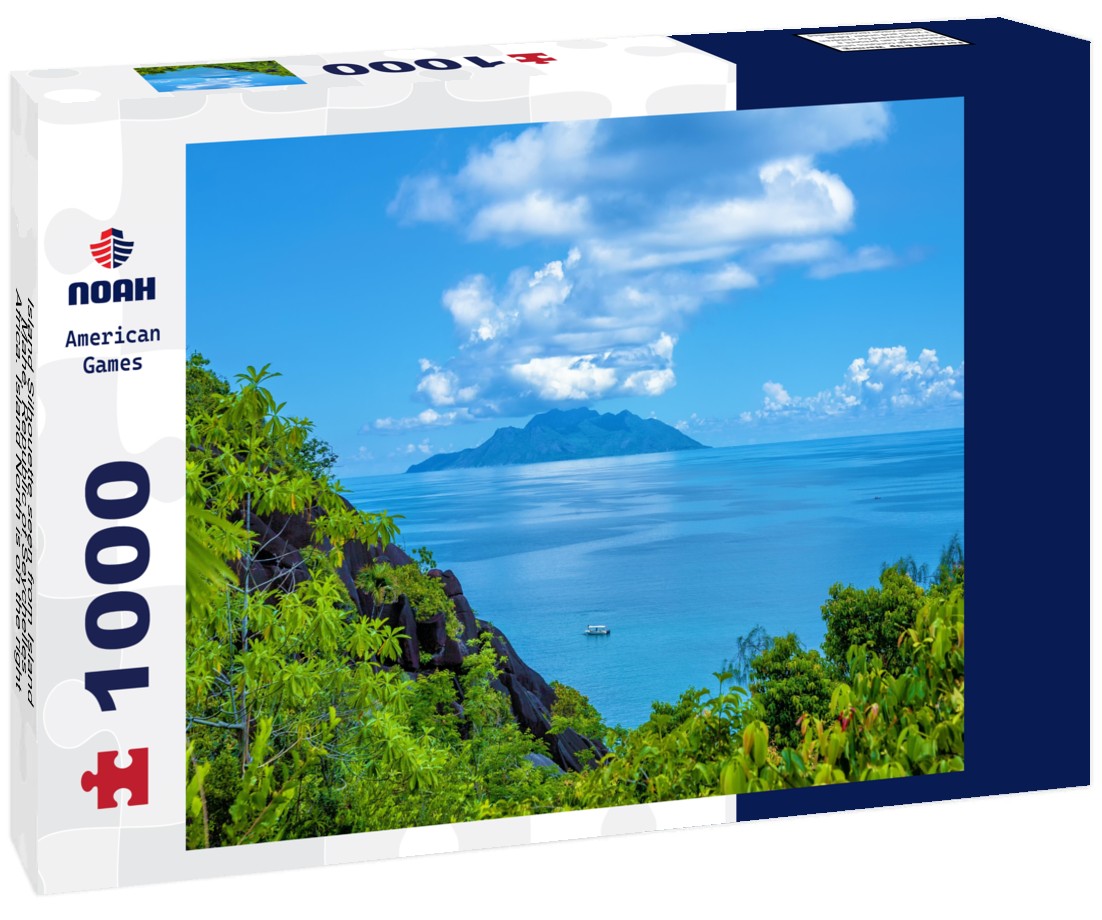 Noah Jigsaw Puzzle Island Silhouette seen from Island Mahé, Republic of Seychelles, Africa. Island North is on the right 1000 pieces