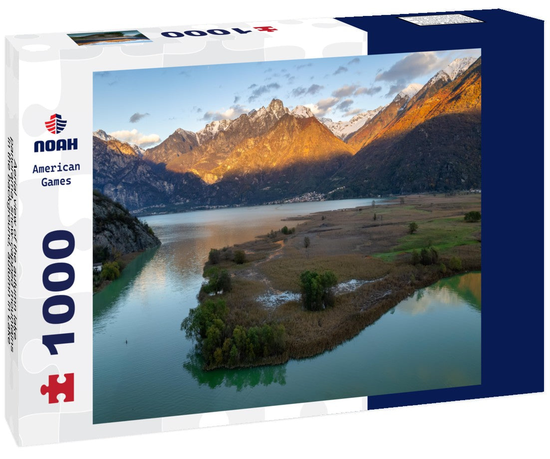 Noah Jigsaw Puzzle Aerial view of the autumn lake panorama, snow-capped mountains in the background, autumn in Lake Como, Lombardy, Italy 1000 pieces