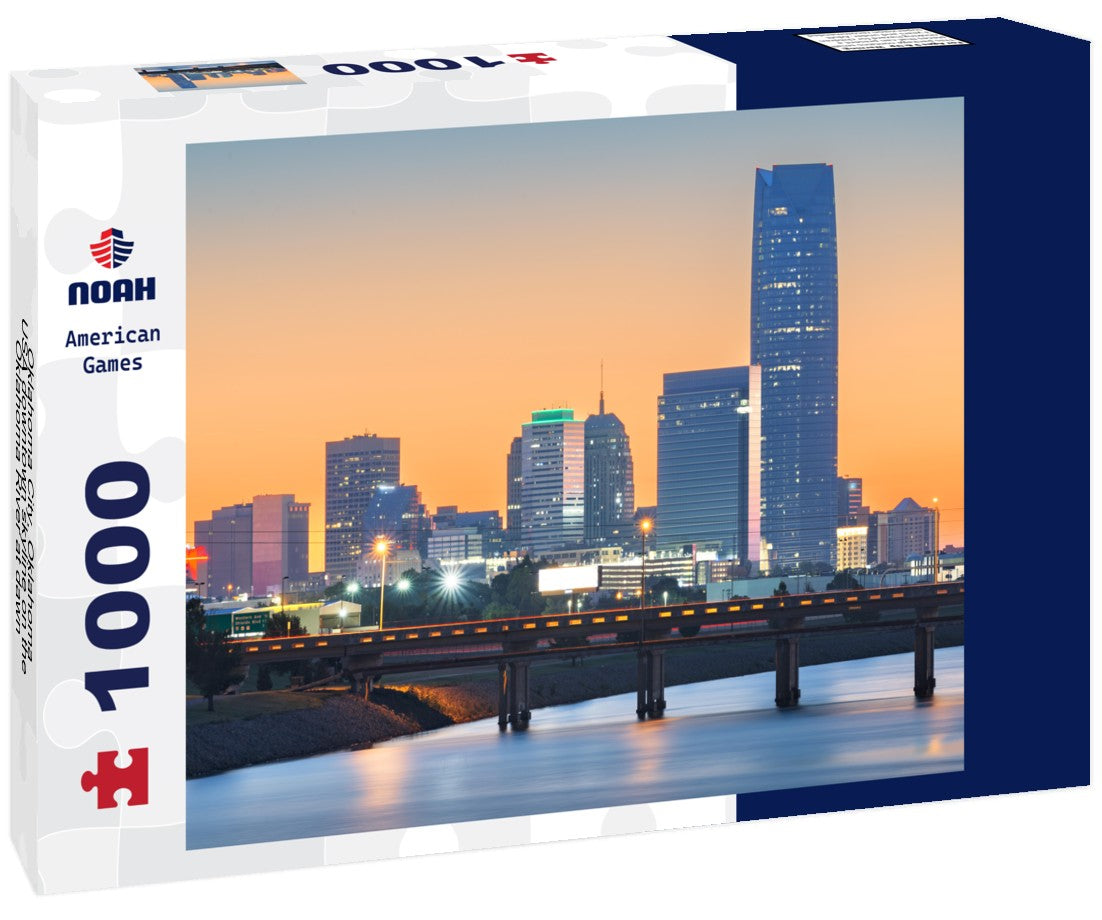 Oklahoma City, Oklahoma, USA downtown skyline on the Oklahoma River at dawn 1000pc Puzzle