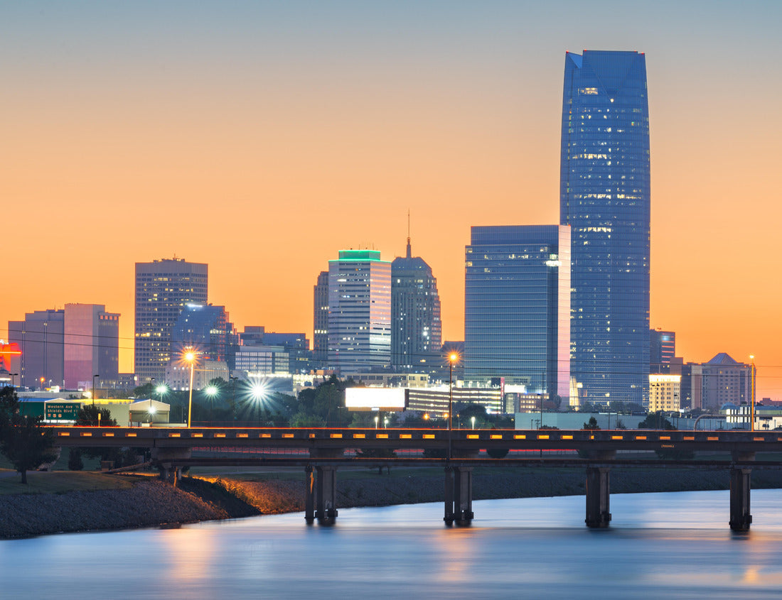 Oklahoma City, Oklahoma, USA downtown skyline on the Oklahoma River at dawn 1000pc Puzzle