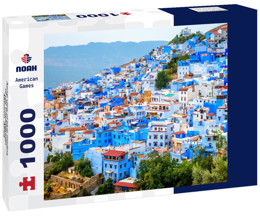 Noah Jigsaw Puzzle Aerial view of blue medina of city Chefchaouen, Morocco, Africa 1000 pieces