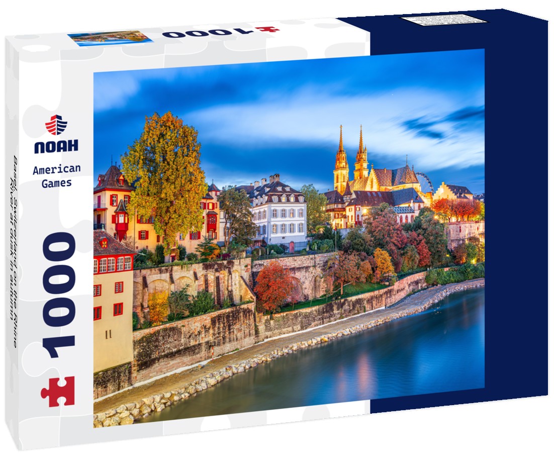 Noah Jigsaw Puzzle Basel, Switzerland on the Rhine River at dusk in autumn 1000 pieces