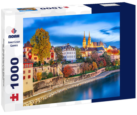 Noah Jigsaw Puzzle Basel, Switzerland on the Rhine River at dusk in autumn 1000 pieces