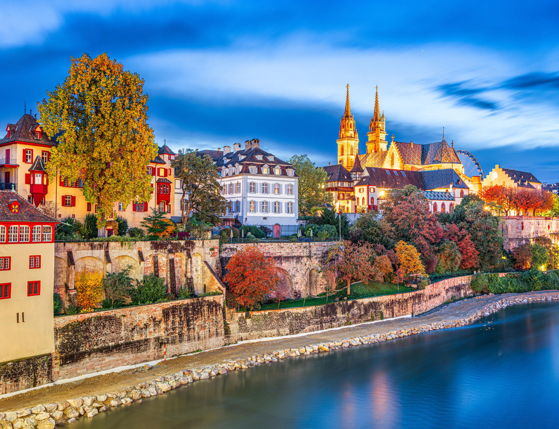 Noah Jigsaw Puzzle Basel, Switzerland on the Rhine River at dusk in autumn 1000 pieces