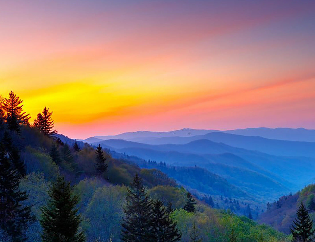 Sunrise at Oconoluftee Valley Overlook, Great Smoky Mountains National Park, North Carolina 1000pc Puzzle