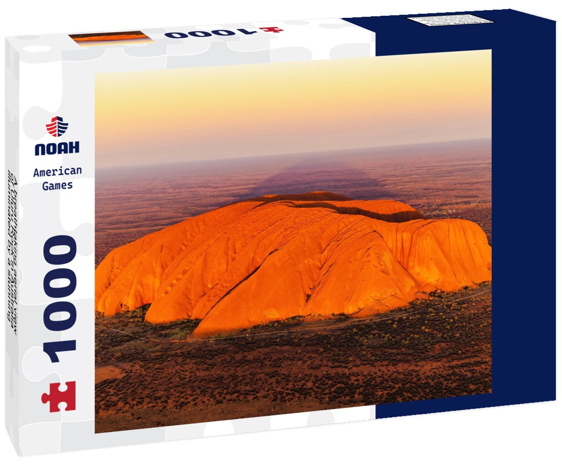 Noah Jigsaw Puzzle A breathtaking aerial view of Uluru Rock in Australia illuminated by a stunning sunset 1000 pieces