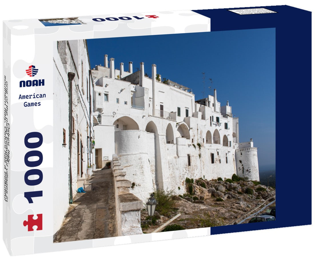 Ostuni, Italy - one of the most beautiful villages in southern Italy, Ostuni has a beautiful old town with a distinctive profile and white buildings 1000pc Puzzle