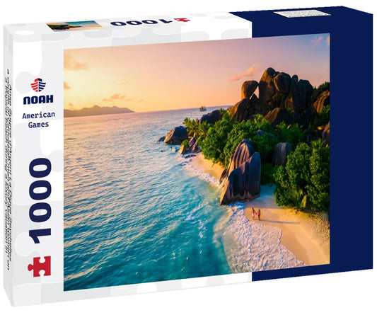 Noah Jigsaw Puzzle Anse Source d'Argent La Digue Seychelles, a couple of Caucasian men and Asian women on a tropical beach during a luxury vacation in Anse Source d'Argent La Digue Seychelles 1000 pieces