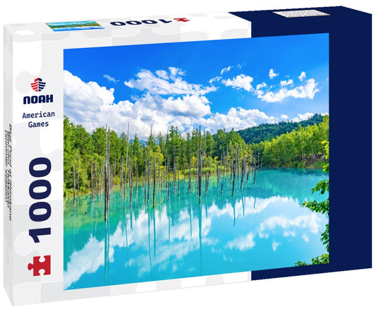 Noah Jigsaw Puzzle Blue Pond at Shirokane, Biei-cho, Hokkaido (summer season) 1000 pieces