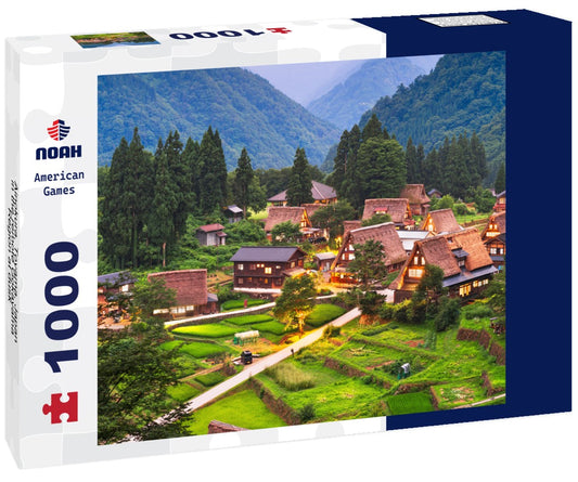 Noah Jigsaw Puzzle Ainokura, Toyama, Japan in the remote Gokayama Region at dusk 1000 pieces