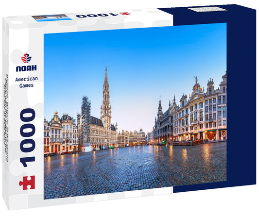 Noah Jigsaw Puzzle Brussels, Belgium at the Grand Place with the tower of the town hall at blue hour 1000 pieces