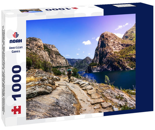 Noah Jigsaw Puzzle Hiking on the shoreline of Hetch Hetchy reservoir in Yosemite National Park, Sierra Nevada mountains, California; the reservoir is one of the main sources of drinking water for the San Francisco bay 1000 pieces