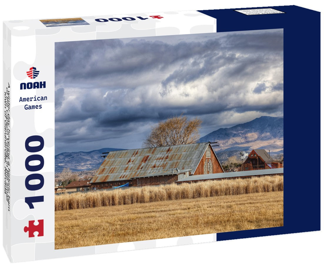 Noah Jigsaw Puzzle A winter day hovering a historic barn of the Carson Valley in the small town of Gardnerville, Nevada 1000 pieces