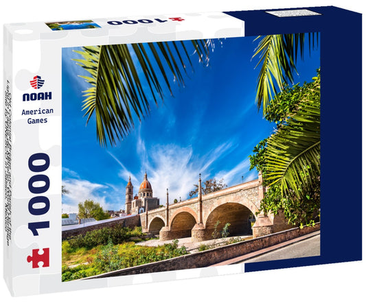 Noah Jigsaw Puzzle Old Colonial Bridge and Parish of the Light in Lagos de Moreno. World Heritage Site by UNESCO in Jalisco, Mexico 1000 pieces