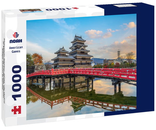 Noah Jigsaw Puzzle Matsumoto Nagano Japan, city skyline at Matsumoto Castle with autumn foliage season at sunset 1000 pieces