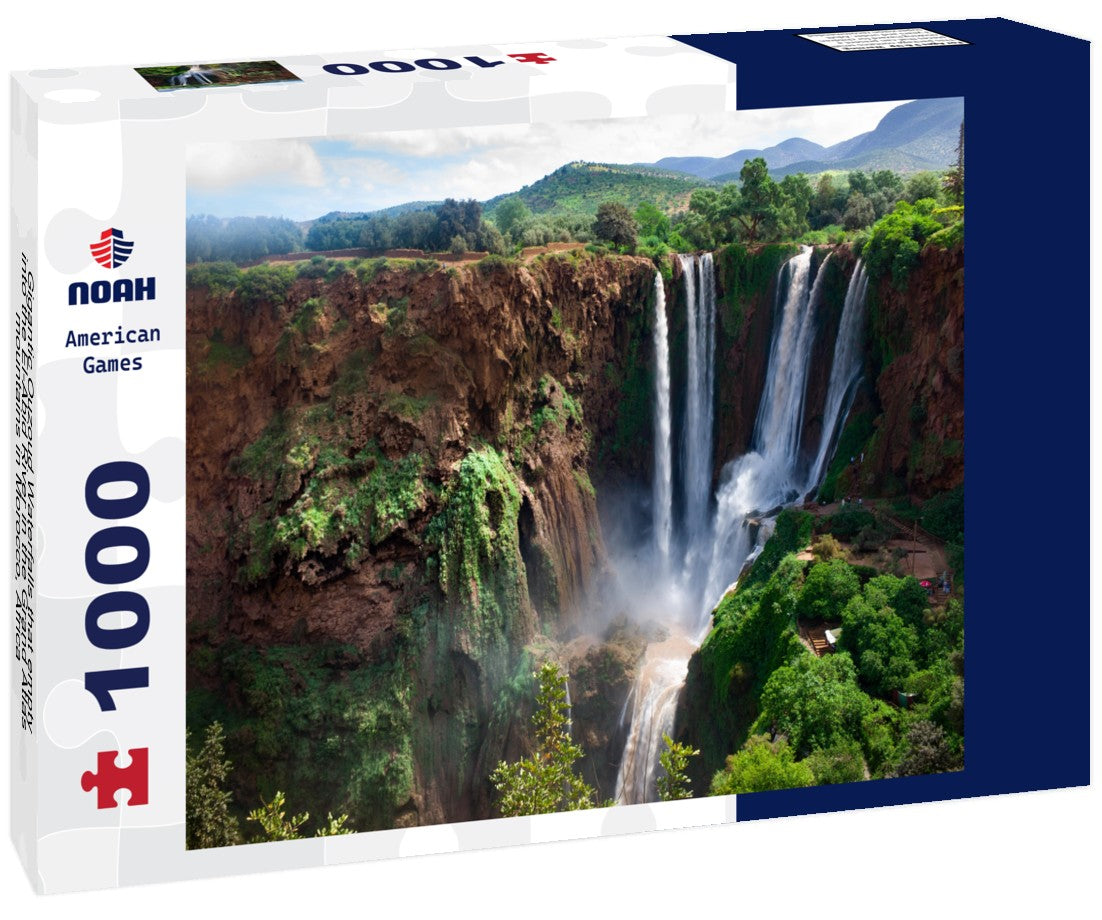 Noah Jigsaw Puzzle Gigantic Ouzoud Waterfalls that empty into the El-Abid River in the Grand Atlas mountains in Morocco, Africa 1000 pieces