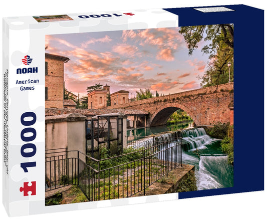 Noah Jigsaw Puzzle Bevagna, Perugia, Umbria, Italy: old bridge, canal of the old mills and waterfalls in the medieval town 1000 pieces
