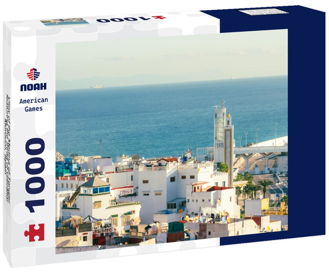 Noah Jigsaw Puzzle View of the Medina of Tangier featuring the Strait of Gibraltar, Morocco, Spain 1000 pieces