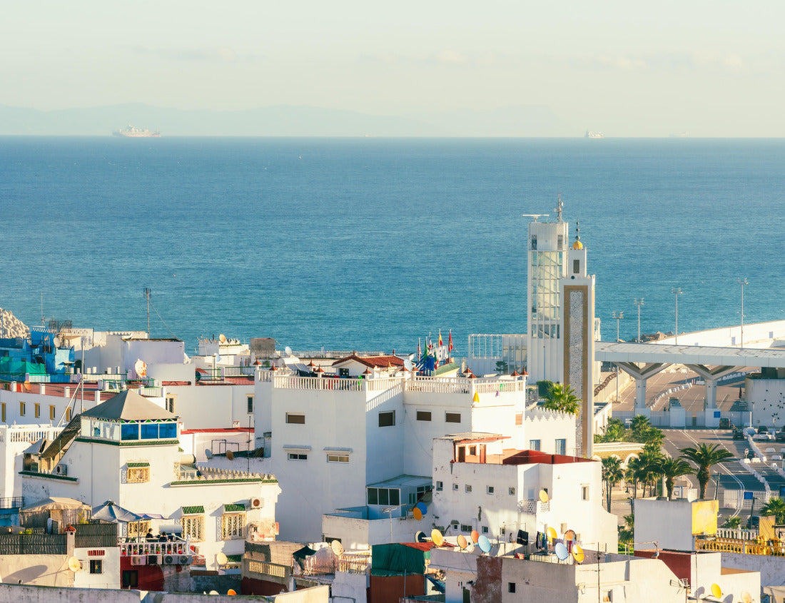 Noah Jigsaw Puzzle View of the Medina of Tangier featuring the Strait of Gibraltar, Morocco, Spain 1000 pieces