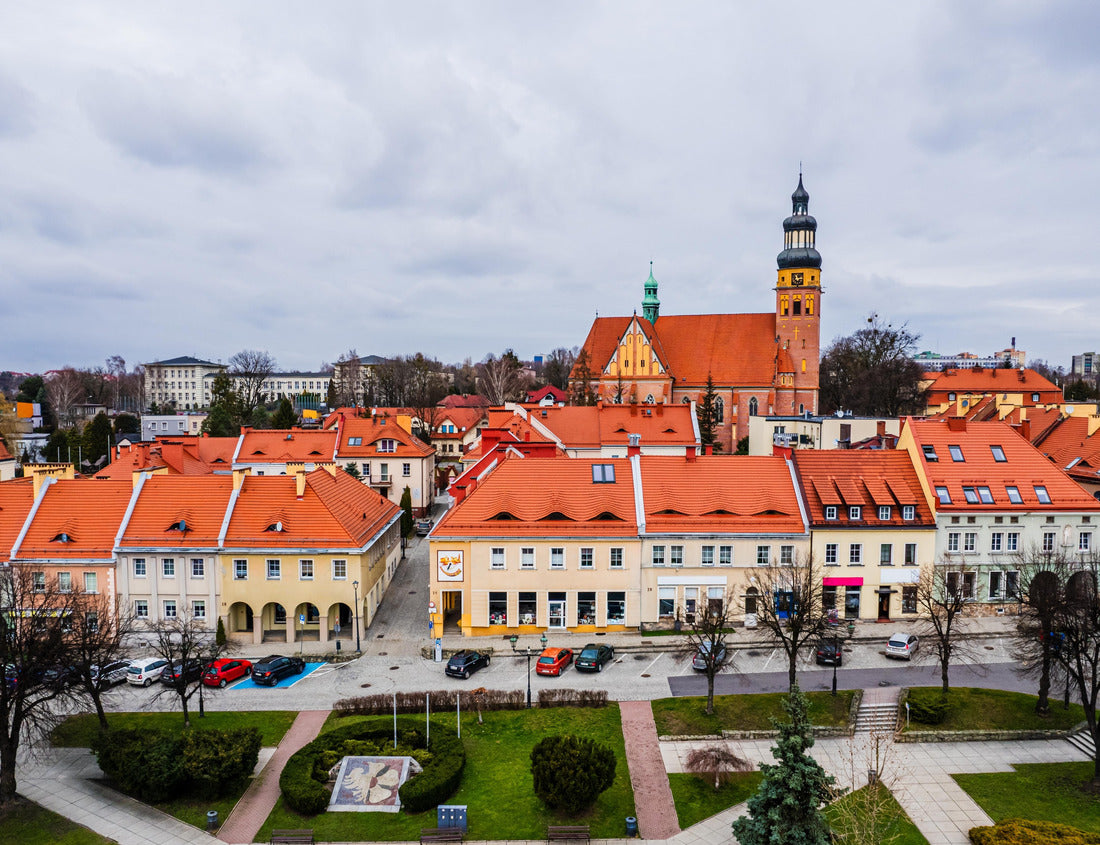Old town with market square, Wodzislaw Slaski in Silesia, Poland. Winterfrom a bird's eye view 1000pc Puzzle