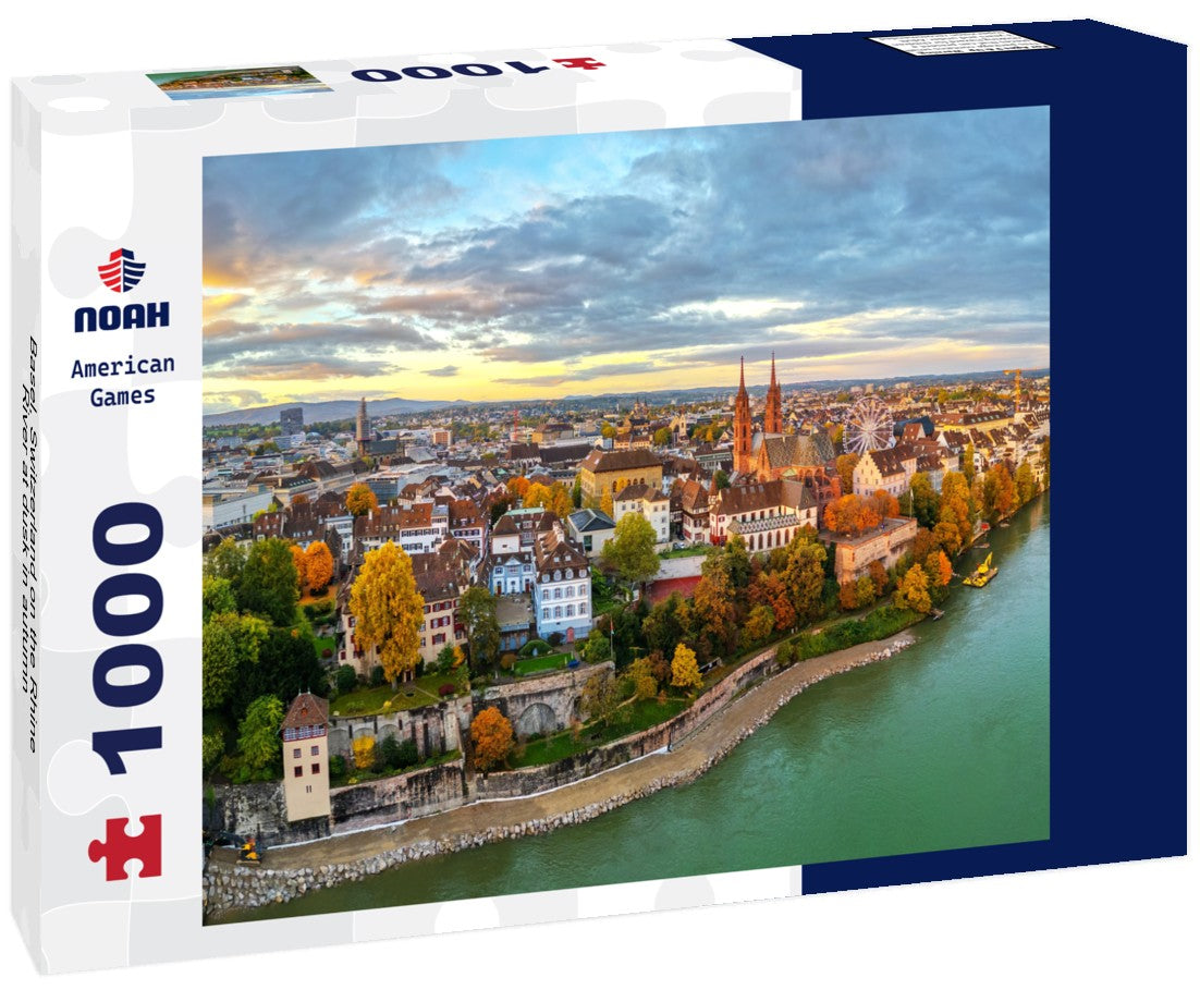 Noah Jigsaw Puzzle Basel, Switzerland on the Rhine River at dusk in autumn 1000 pieces
