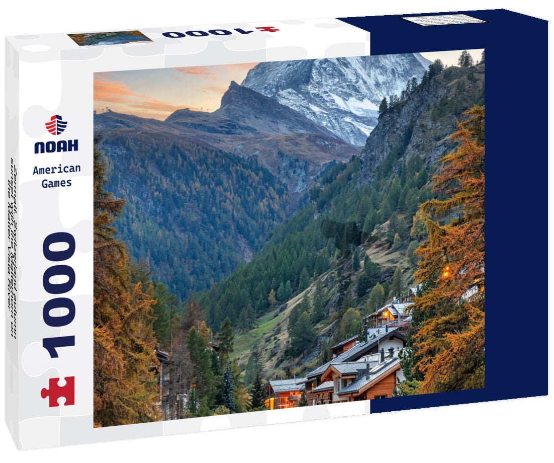 Zermatt, Switzerland autumn sunset with the Matterhorn on the Matter Vista River 1000pc Puzzle