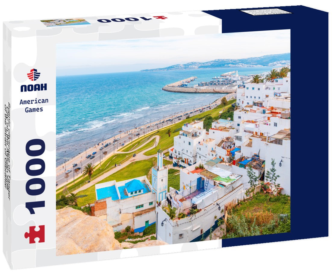 Scenic cityscape of Tanger City on the African side of the Strait of Gibraltar, Morocco 1000pc Puzzle
