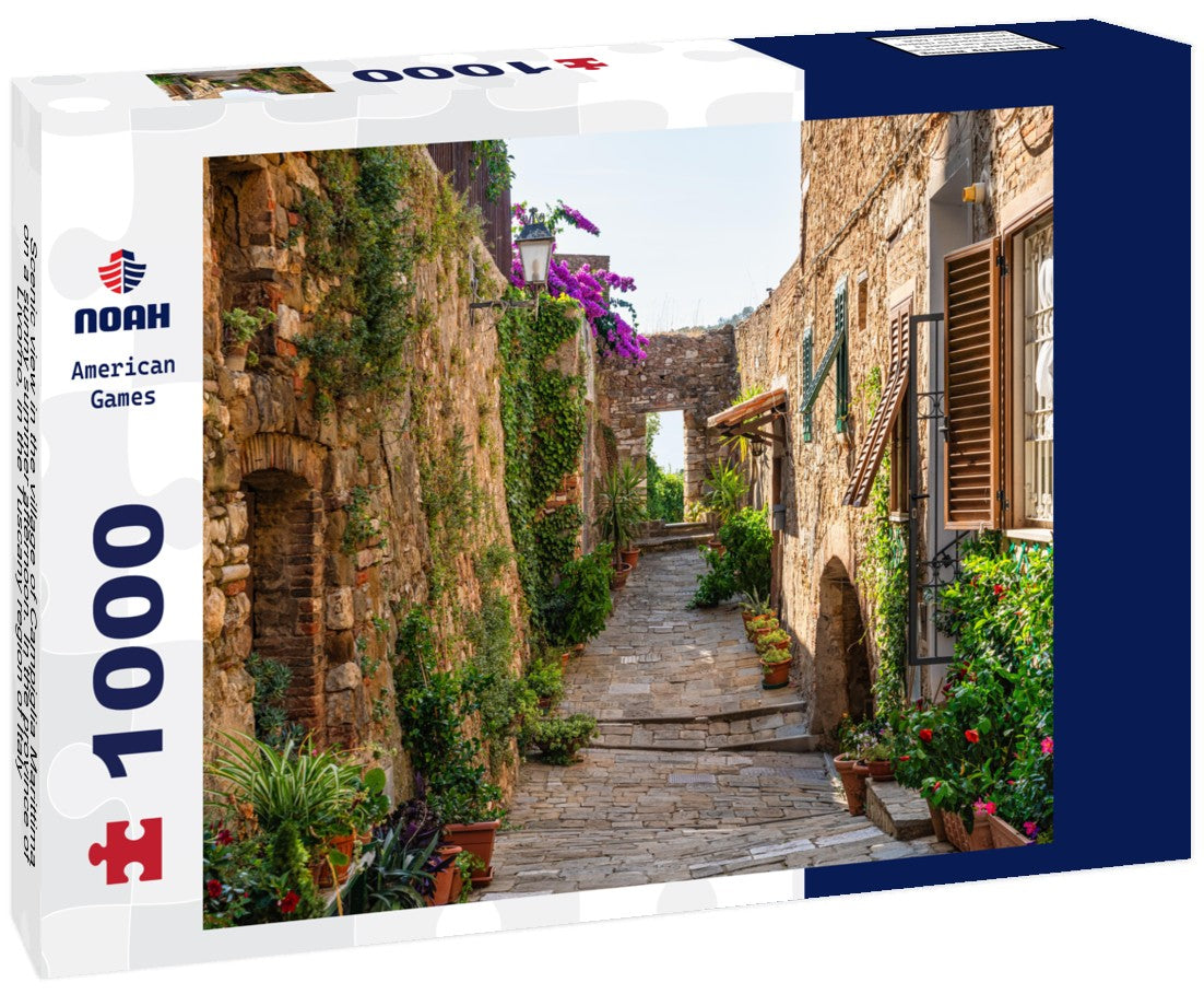 Scenic view in the village of Campiglia Marittima, on a sunny summer afternoon. In the province of Livorno, in the Tuscany region of Italy 1000pc Puzzle
